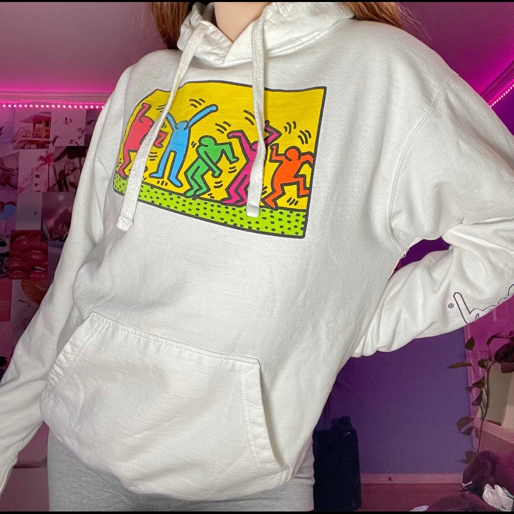 Keith Haring White Hoodie